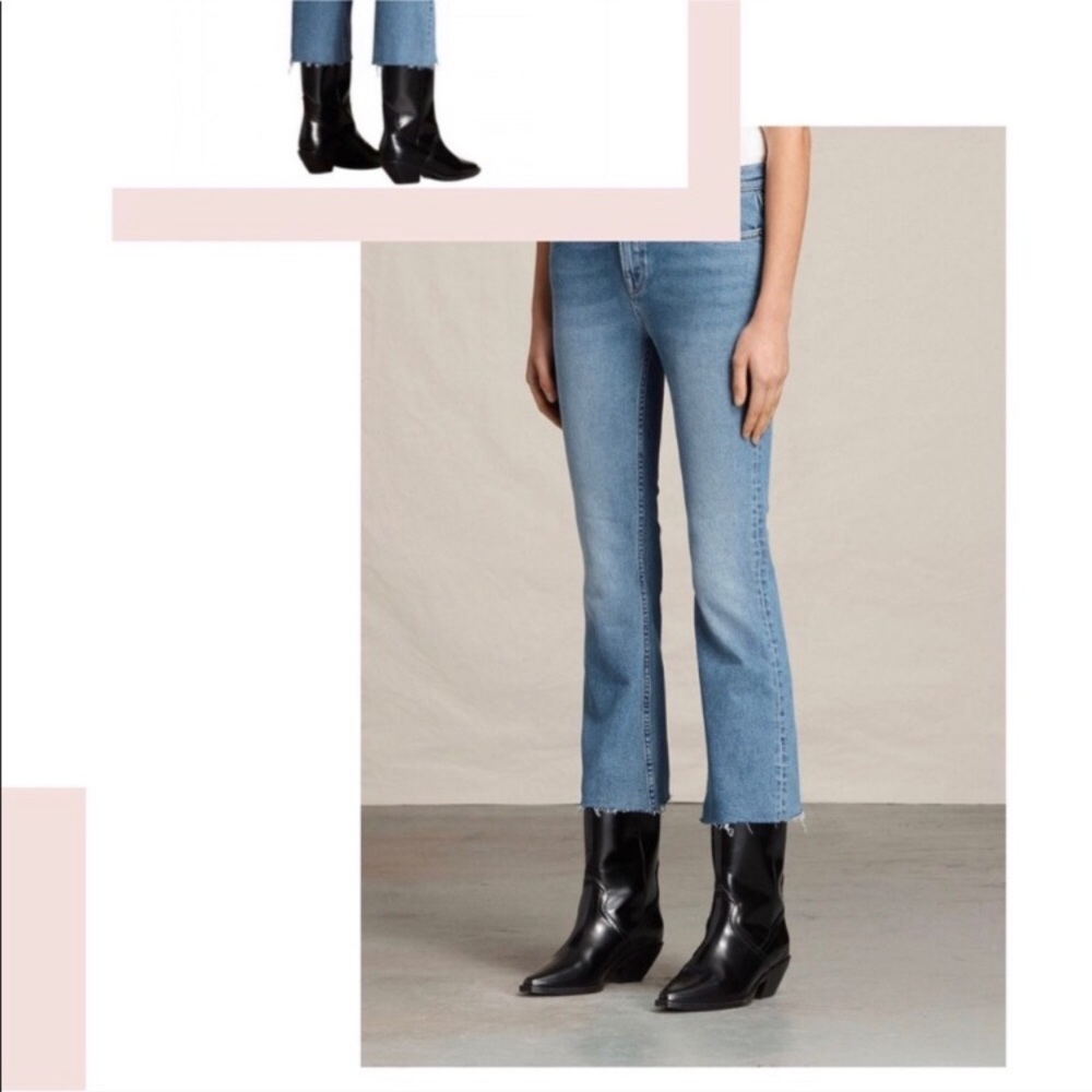 All Saints cropped fray jeans Size 27